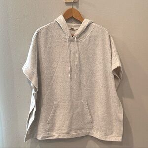 LOFT Lounge Terry Cloth Light Gray Hooded Poncho Top Size Medium‎ Large